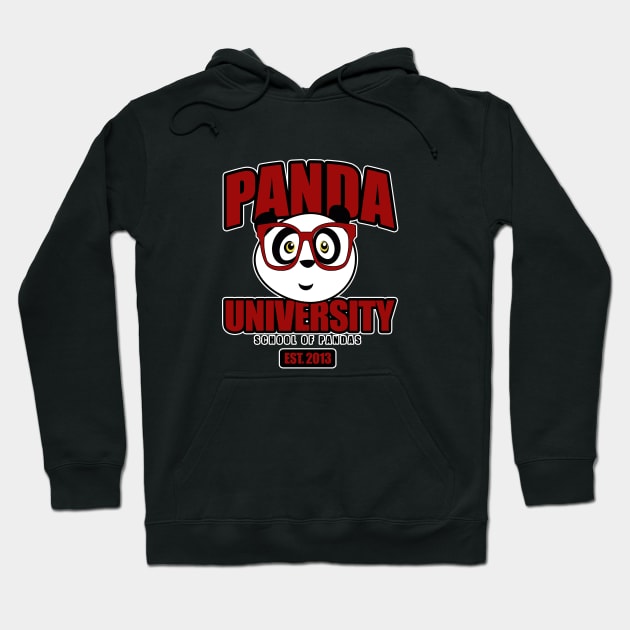 Panda University - Red Hoodie by adamzworld